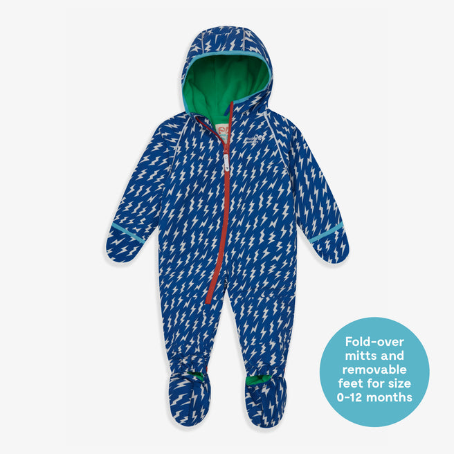 EcoSplash Waterproof Fleece Lined Puddle Suit Blue Lightning